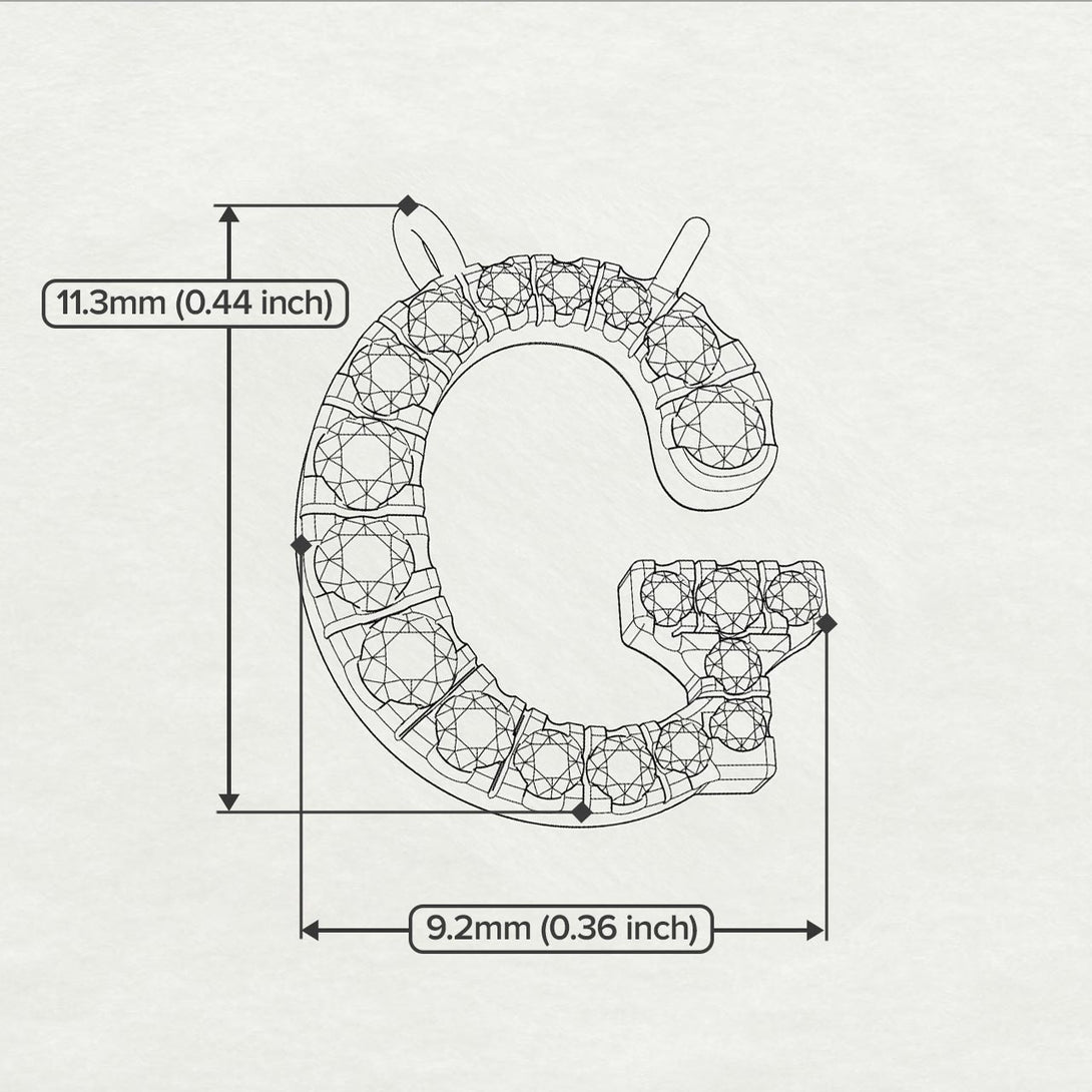 Diamond Gold Initial Necklace - G